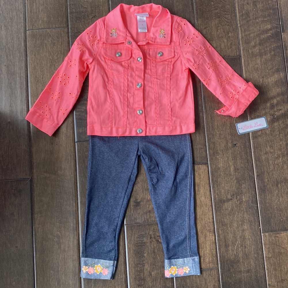 💜3/$15 Little Lass Jacket & Pants Set